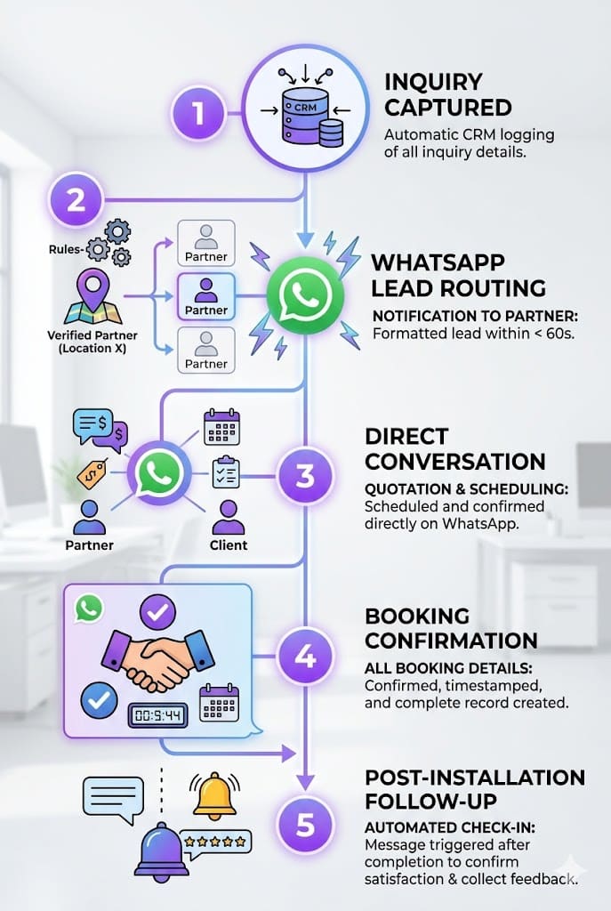 WhatsApp CRM routing