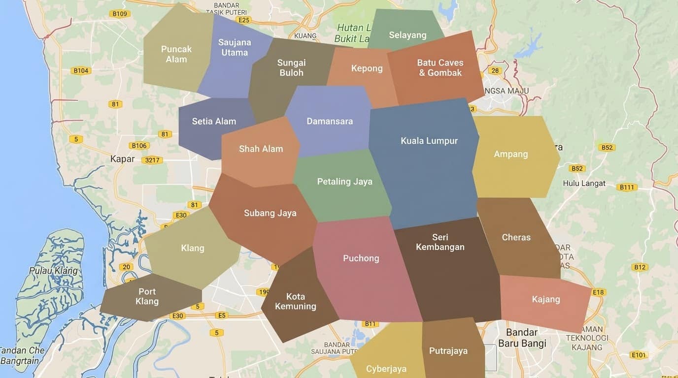 Carpet cleaning coverage map Klang Valley