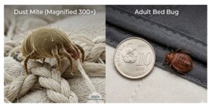dust mite vs bed bug comparison macro