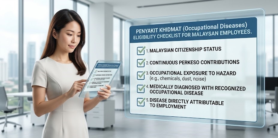 PERKESO Penyakit Khidmat Physiotherapy eligibility checklist for Malaysian employees