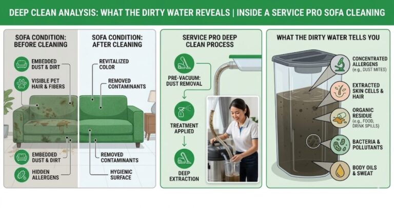 What the dirty water tells you — inside a professional sofa deep clean
