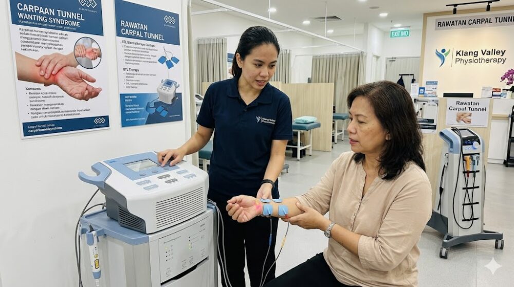 BTL electrotherapy treatment for carpal tunnel syndrome at a physiotherapy clinic in Klang Valley Malaysia
