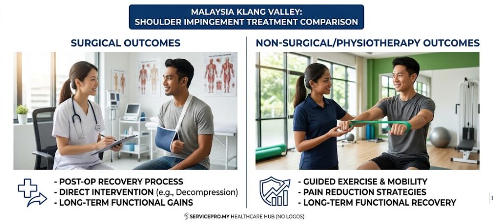 Comparison of surgical vs non-surgical treatment outcomes for shoulder impingement Malaysia Klang Valley