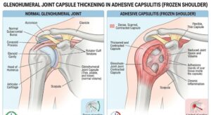 diagram showing glenohumeral joint capsule thickening in adhesive capsulitis frozen shoulder malaysia 2