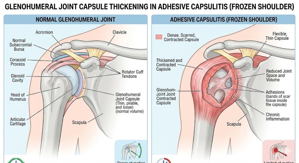 diagram showing glenohumeral joint capsule thickening in adhesive capsulitis frozen shoulder malaysia 2