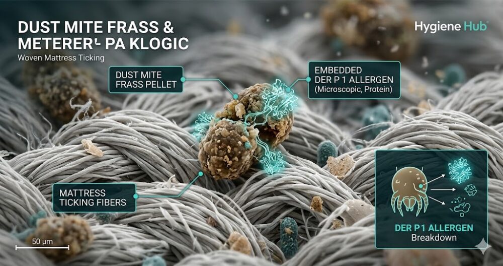 dust mite frass mattress fabric Malaysia Der p 1 allergen