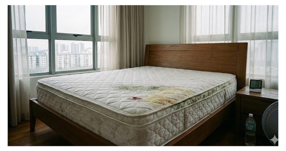 Early warning signs of mattress mould growth in Malaysian high humidity home