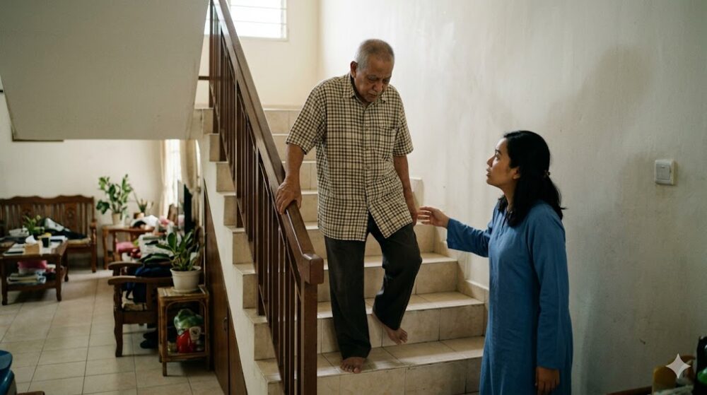 elderly father losing balance on stairs Malaysia early neurological decline