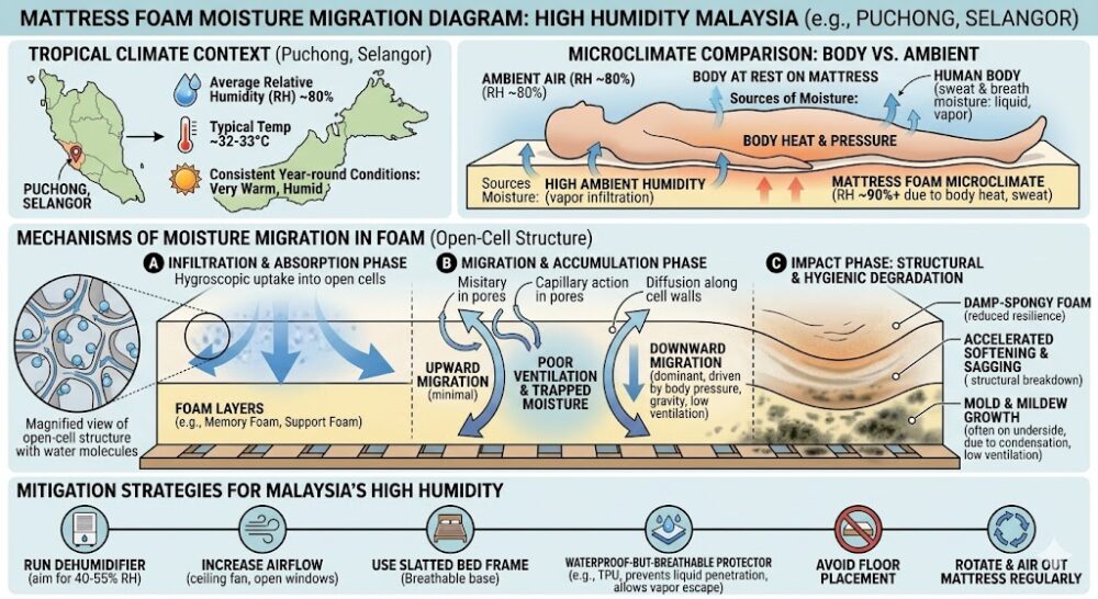 mattress foam moisture migration diagram high humidity Malaysia