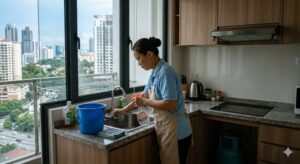 part time maid cleaning condo kitchen in petaling jaya klang valley malaysia