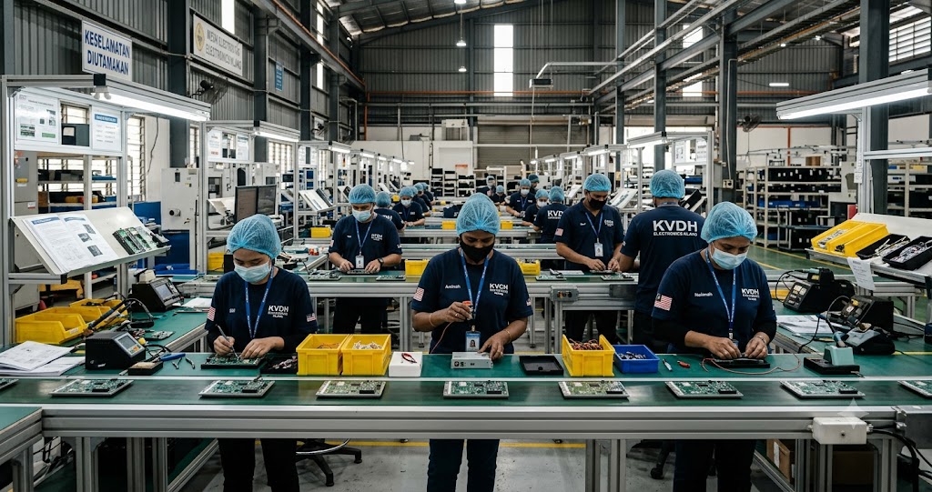 assembly line operators working a shift at a klang valley factory