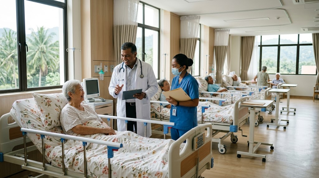 Residential care offers vibrant daily social interactions and continuous medical supervision.