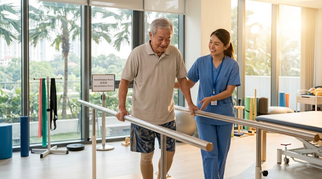 Assisted physical therapy combined with daily vital monitoring maximizes muscle reactivation.