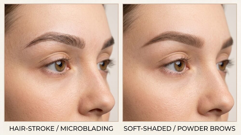 body powder brows vs microblading