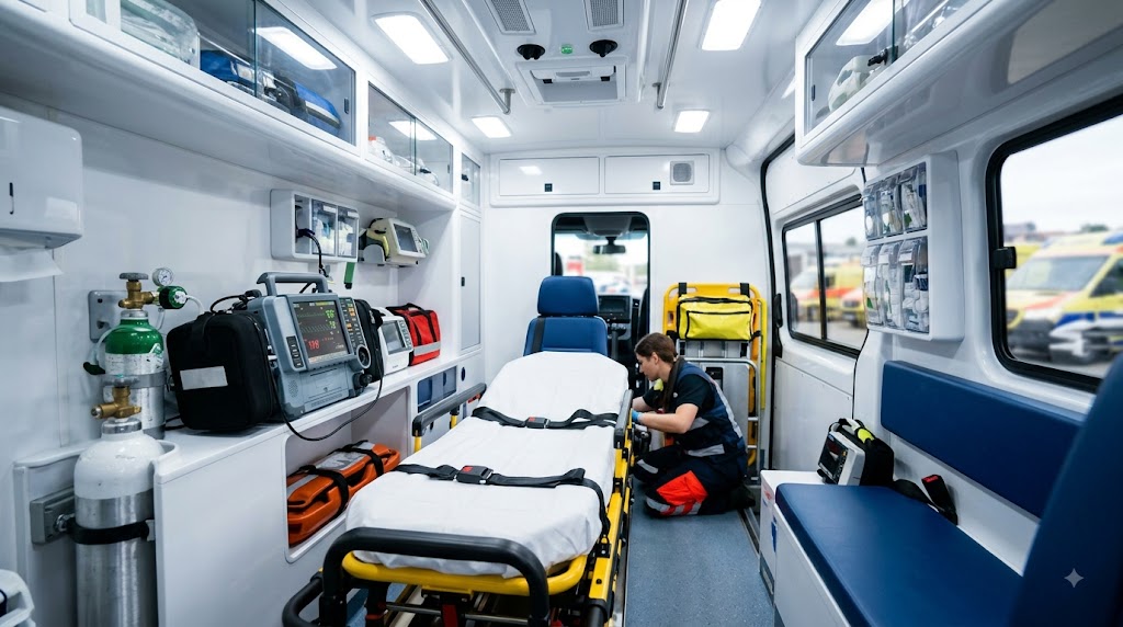 Single-storey care facilities with wide driveways ensure fast, barrier-free ambulance access.