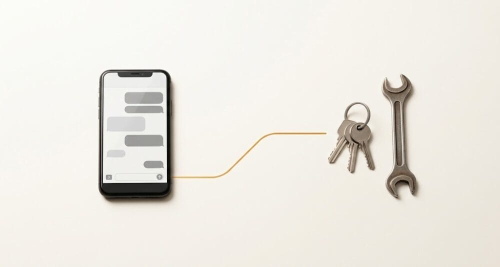 Service Pro WhatsApp enquiry routing diagram connecting a vehicle owner to a verified automotive workshop in Malaysia