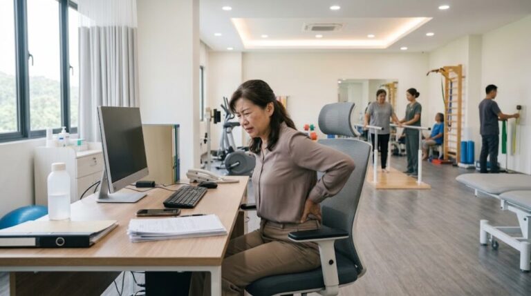 body sitting all day back pain office workers