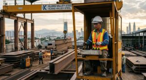 heavy machine operator at a steel fabrication facility in klang valley