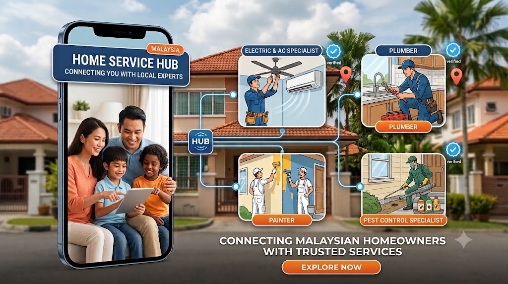 Licensed home service technician repairing a residential aircond unit in Klang Valley Malaysia — Service Pro Home Service Hub