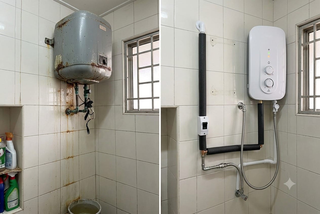 plumbing service in Puchong — completed result showing quality workmanship, satisfied homeowner